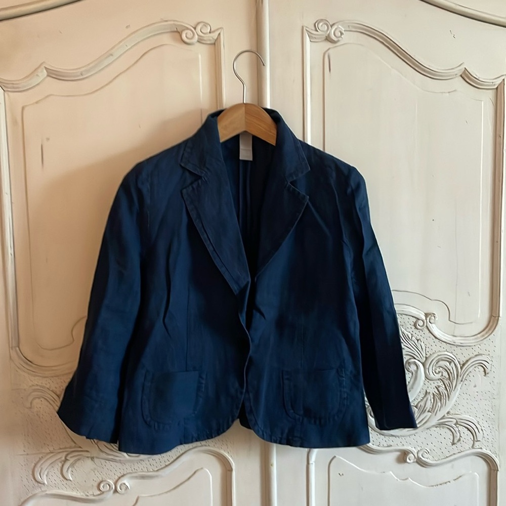 Deans & White unlined linen blazer